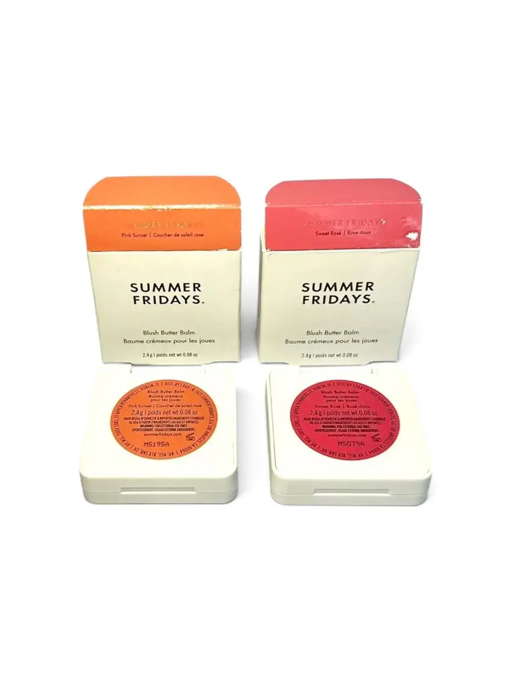 2 Summer Fridays Blush Butter Balm Duo in Pink Sunset and Sweet Rosé